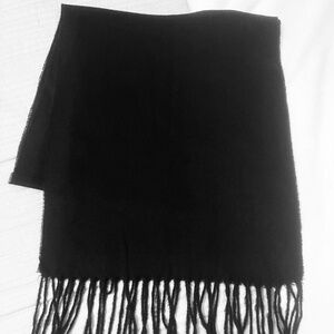 NWT Style & Co. Scarf Fringe Black Super Soft 100% Polyester OS